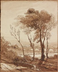 Landschaft mit Brücke